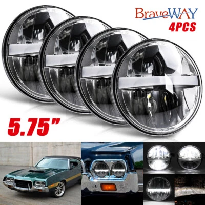 Round 5.75" 5-3/4" LED Hi/Lo Headlights for Ford Ranchero Gran Torino 1965-1976 — 第 1/4 张图片