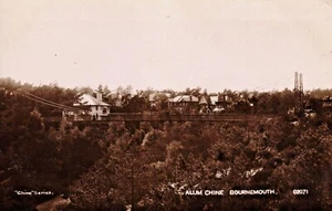 Dorset Postcard Bournemouth 1912 Real Photograph Alum Chine Suspension Bridge - Picture 1 of 3