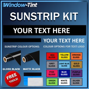 For CUSTOM YOUR TEXT HERE Sun Strip Car Windscreen Sticker Gloss or Matte - Picture 1 of 15
