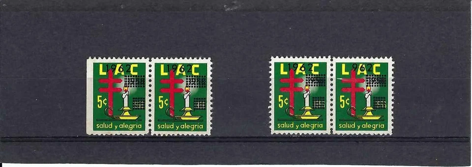 ''LAC''-LIGA ANTITUBERCULOSA COLOMBIANA. variety position perf.  Ovptd. 1962 {4} - Image 1 of 1