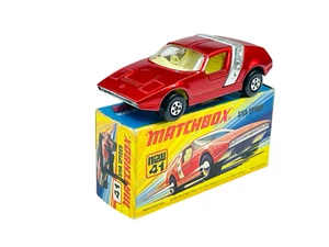 Lesney Matchbox Superfast MB41 Red Siva Spyder con scatola stile I - Foto 1 di 12