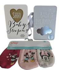 Baby Shower/Wishing Well - Girl -3 Minnie Mouse Mittens  2 Baby Dreaming Signs