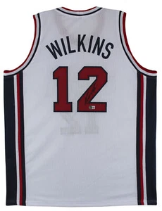 Dominique Wilkins Team USA Authentic Signed White Pro Style Jersey BAS Witnessed - Picture 1 of 3