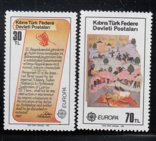 TURKISH CYPRUS Charter of Cyprus & Landing in Tuzla conjunto sem marca de charneira - Imagem 1 de 1