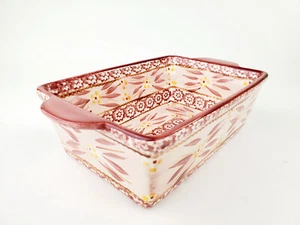 TEMP-TATIONS 1.5 QT Baking Dish Old World Cranberry LOAF Casserole Dish 10" x 8" - Picture 1 of 14