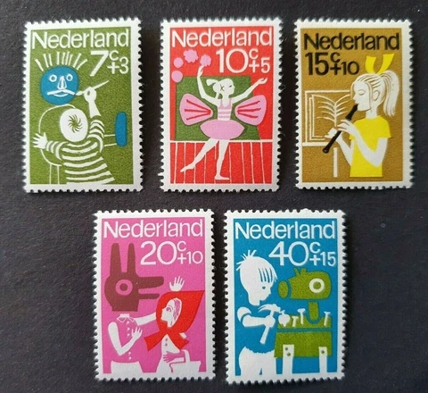 1964 NETHERLANDS NEDERLAND SET KINDERZEGELS CHILDREN VRIJE TIJD LEISURE VF MNH Cover
