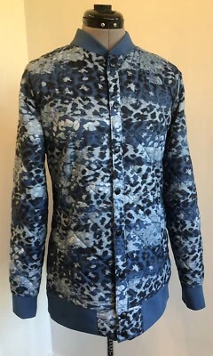 North Face ANNA куртка длинный Bomber леопард синий напечатано куртка размер средний - Изображение 1 из 4