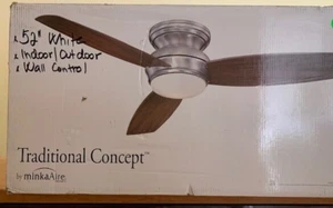 Minka Aire Traditional Concept 52" LED In/Outdoor White Ceiling Fan F594L-WH - Picture 1 of 2
