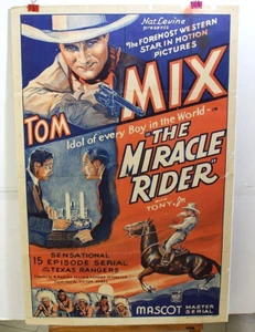 ORG MOVIE POSTER MIRACLE RIDER 1sh R1946 Tom Mix cowboy western serial - Picture 1 of 4