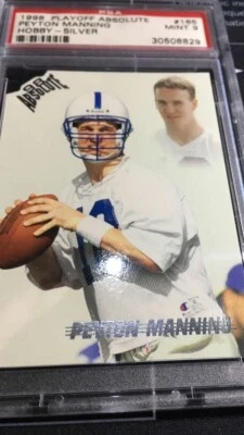 1998 Playoff Absolute Peyton Manning 165 Hobby Silver Rookie RC PSA 9 Mint Colts - Image 1 of 3