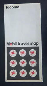1970 Tacoma area street road map Mobil oil gas Washington - Picture 1 of 4