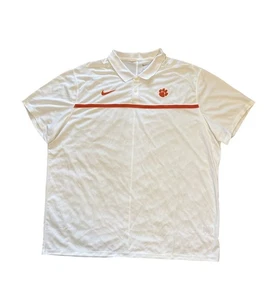 Nike Clemson Tigers White Short Sleeve Polo Shirt Men's Size 3XL - Picture 1 of 8