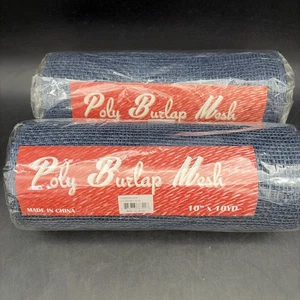 Maglia tela poli blu navy 10” x 10 iarde lotto di due nuovissime ghirlande decorazione artigianato - Foto 1 di 3