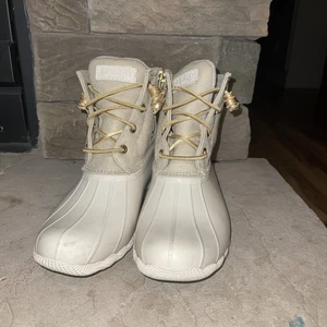 Women's Sperry Top-Sider Saltwater Sparkle Textile Duck Boot Size 8 STS85912 - Picture 1 of 8