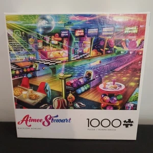 Aimee Stewart Blacklight Bowling Puzzle 1000 Pieces Buffalo Games *Missing 10 Pc - Picture 1 of 8