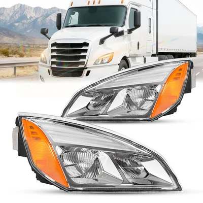 For Freightliner Cascadia 2018-2025 2022 23 Full LED Chrome Headlights Headlamps - Image 1 of 4