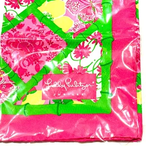 Lilly Pulitzer Jubilee Silk Scarf NIP 24" Square 50th Anniversary Pink Green - Picture 1 of 9