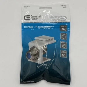 NEW!! Commercial Electric Female to Female F-Connector - 5010-WH-10-VN - 10pk - Picture 1 of 3