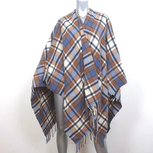 Doen Ember Wrap in Saint Moritz Plaid Wool Cashmere Fringe Poncho 100% Authentic - Picture 1 of 7