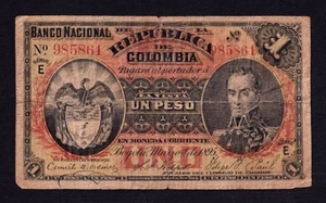 Colombia 1 Peso 1895 P-234 VG - Picture 1 of 2