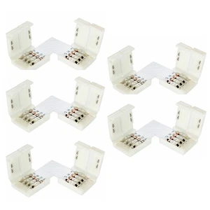 5Pcs 3528 5050 4Pin 10mm L Shape Adapters PCB LED Strip Connectors No soldering - Picture 1 of 8