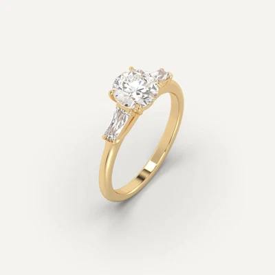 1.4 carat Round Cut Engagement Ring | 100% Natural Diamond in 14k Yellow Gold - Image 1 of 4