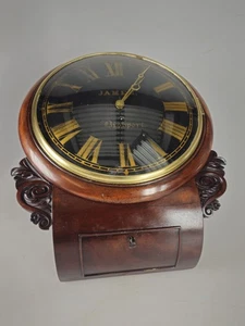 Stunning fusee wall clock with the black dial inscribed in gilt James Bishport - Picture 1 of 20