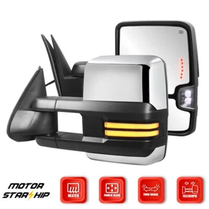 Chrome Power Heated Tow Mirrors for 2000-2002 GMC Yukon Chevrolet Suburban New - Picture 1 of 15
