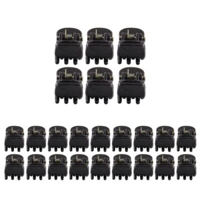 24 Pcs Mini Claw Hair Clips,10mm/0.39 Inch Plastic Hair Claw Bright Black - Image 1 of 4