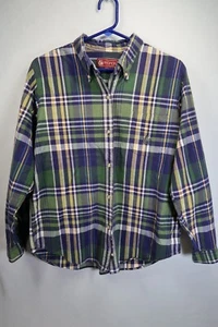 Roper Western Horseshoe Blue/Green Long Sleeve Button Down Shirt Size X-Large - Picture 1 of 8