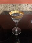 Tiffin Franciscan Rambler Rose Gold Etched Crystal Sherbet Champagne Glass 5"