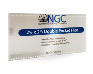 NGC® durchsichtige Kunststoff-Doppeltasche 2,5 x 2,5 Münzeinreichung Klapphalter PVC-frei - Bild 1 von 1