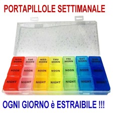 PORTAPILLOLE 7 GIORNI SETTIMANALE 21SCOMPARTI GIORNO POMERIGGIO NOTTE ESTRAIBILI
