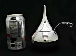 Cohr Sterling Silver Sugar Bowl Mid-century Modern Tear Drop with Spoon          - Picture 1 of 9