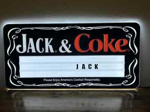 JACK AND COKE FESTZELT LED SCHILD JACK DANIEL'S UND COCA COLA LEUCHTSCHILD NEU - Bild 1 von 6
