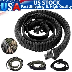 Rifle Sling Strap Paracord 2 Point Sling with Tri-Lock Swivels Outdoor Hunting - Picture 1 of 17