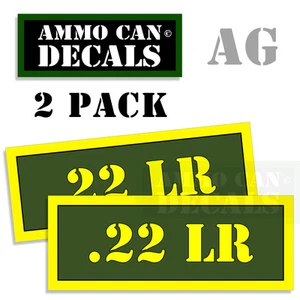 22 LR Ammo Ammo Can Box Decal Sticker bullet ARMY Gun safety Hunting 2 pack AG - Picture 1 of 1