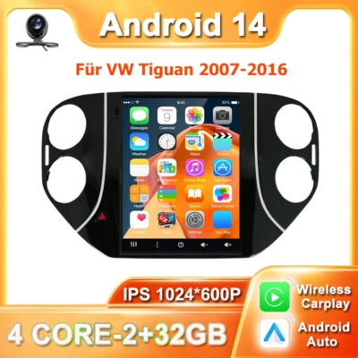 9.7 Zoll Für VW Tiguan 2007-2016 Autoradio Android 14 GPS Navi RDS CarPlay 32GB - Bild 1 von 4