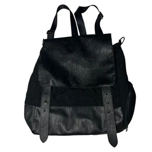 Lucy Active Nappa Canvas Like Black backpack convertible Crossbody Satchel Bag - Picture 1 of 11