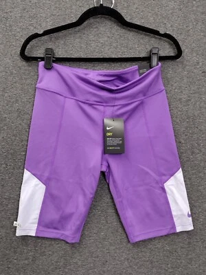 Nike Girl’s Dri Fit Tight Biking Shorts Purple Compression Training Size L+ - Image 1 of 4