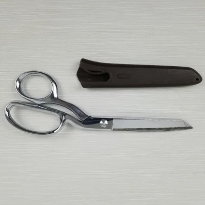 Gingher 8-Inch Scissors Dressmaker's Shears & Sheath Chrome Right Handed Brazil - Image 1 of 4
