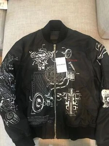 $2195 Givenchy Men's Schematics print bomber jacket  White Red Black  Size 5 2XL - Picture 1 of 6