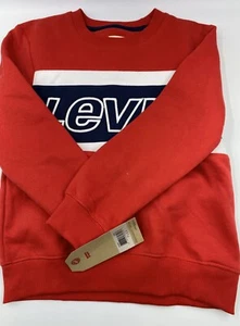 Levi’s Boys Red Logo Sweater Block Lettering Size 6-7 NWT - Picture 1 of 4
