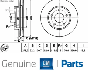 2 x Genuine Vauxhall Sintra Vented Front Brake Discs 9195293 - Picture 1 of 1