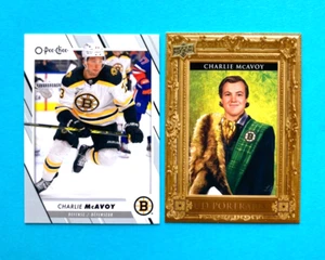 Charlie McAvoy  Both 2023-24 UD Series 2 Portraits #P54/Base OPC #130 Bruins - Picture 1 of 2