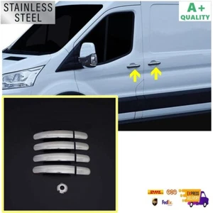 For Ford Transit  Chrome Door Handle 4 Doors 9 Pcs. 2014-Up Models. Stainless St - Bild 1 von 5