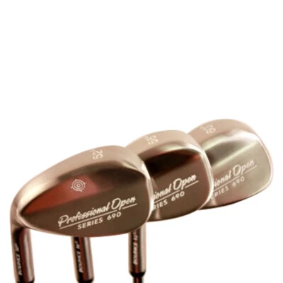 (LH) Series 690 +2" Senior Men's Wedge Set: GW, SW, LW, "A" Flex Arthritic Grip - Image 1 of 4