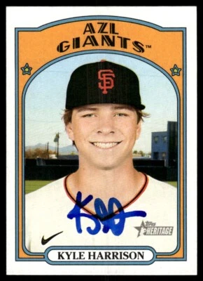 2021 Topps Heritage Minor Kyle Harrison Auto AZL Giants #99 COA Card Signed - Image 1 of 2