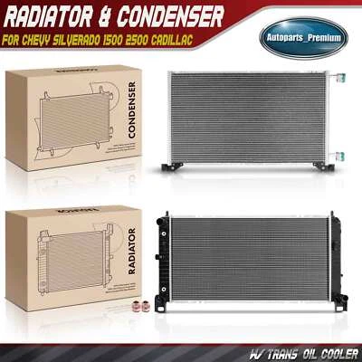 Kit de refrigeración de radiador y condensador de CA para Chevy Silverado 1500 Cadillac Escalade Foto 1 de 4