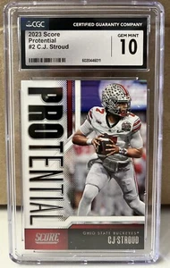 2023 Score CJ Stroud Protential Rookie Card RC #2 CGC 10 Gem MINT Texans - Picture 1 of 2